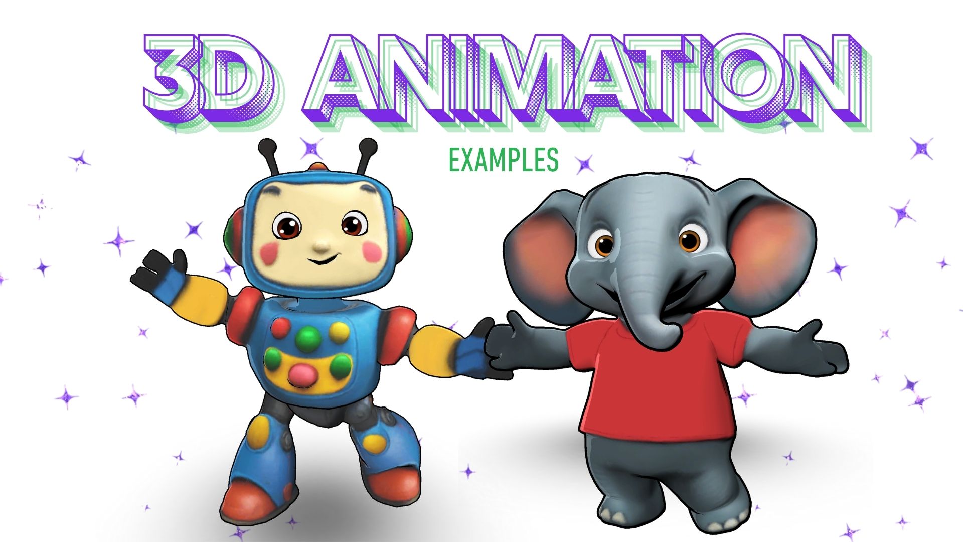 3D Animation Examples in Krikey Animation Software with cute cartoon characters for kids cartoon shows