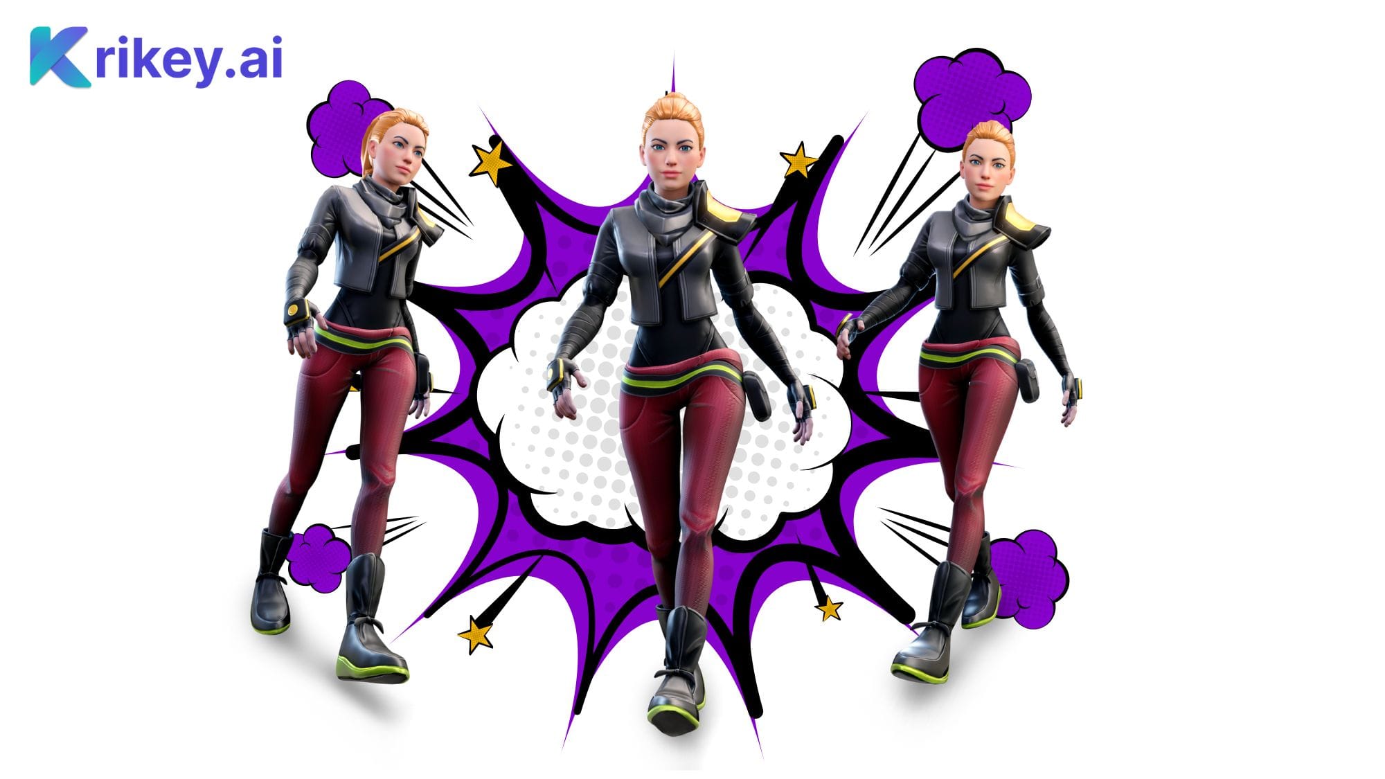 animated person running made with Krikey AI Animation video editor