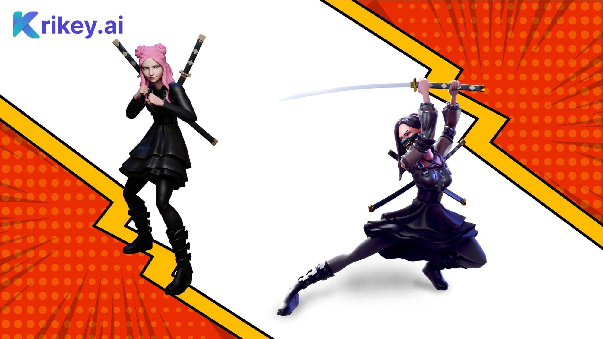 animated person walking made with Krikey AI Animation video editor animated person girl