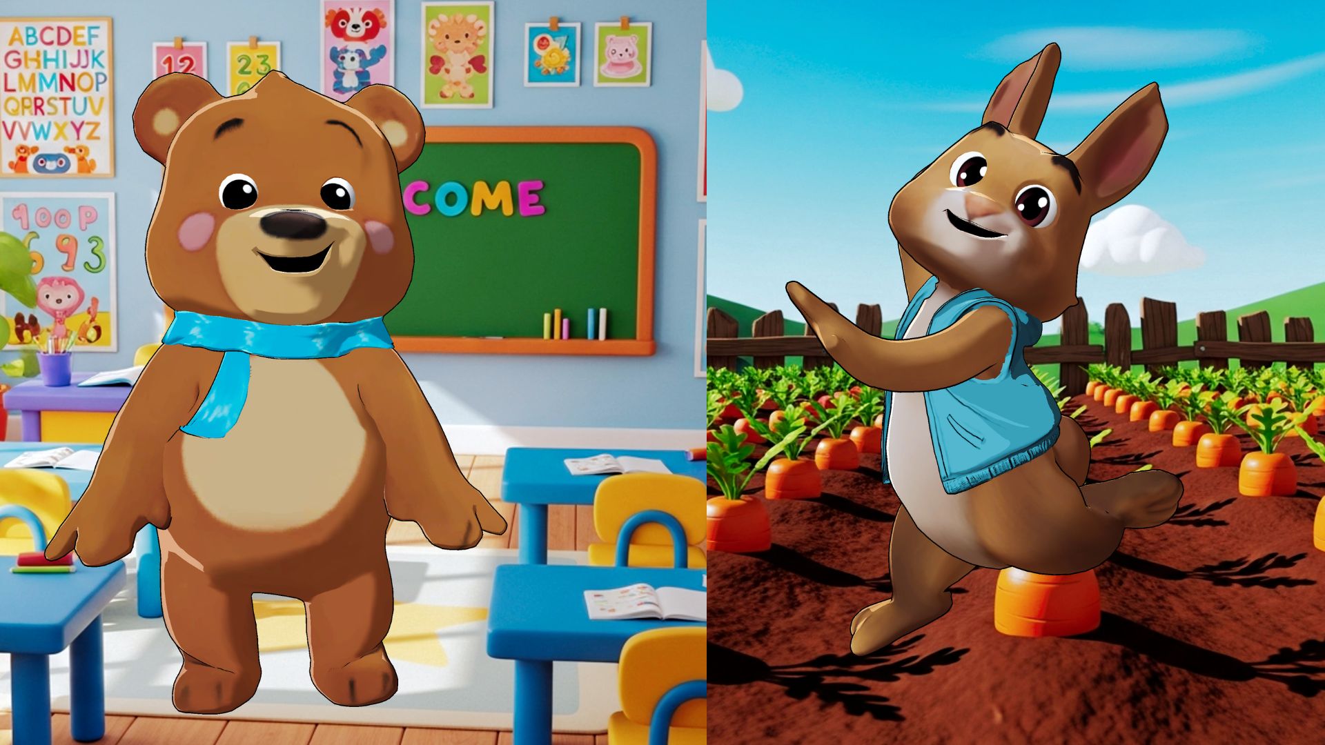 Cartoon Examples: Krikey AI software uses AI Text to Animation for dynamic animated sequences in marketing and education.