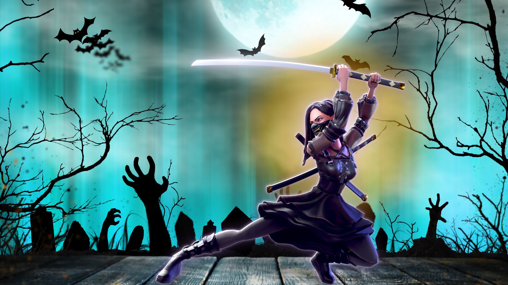 Halloween backdrop made with Krikey AI halloween image generator