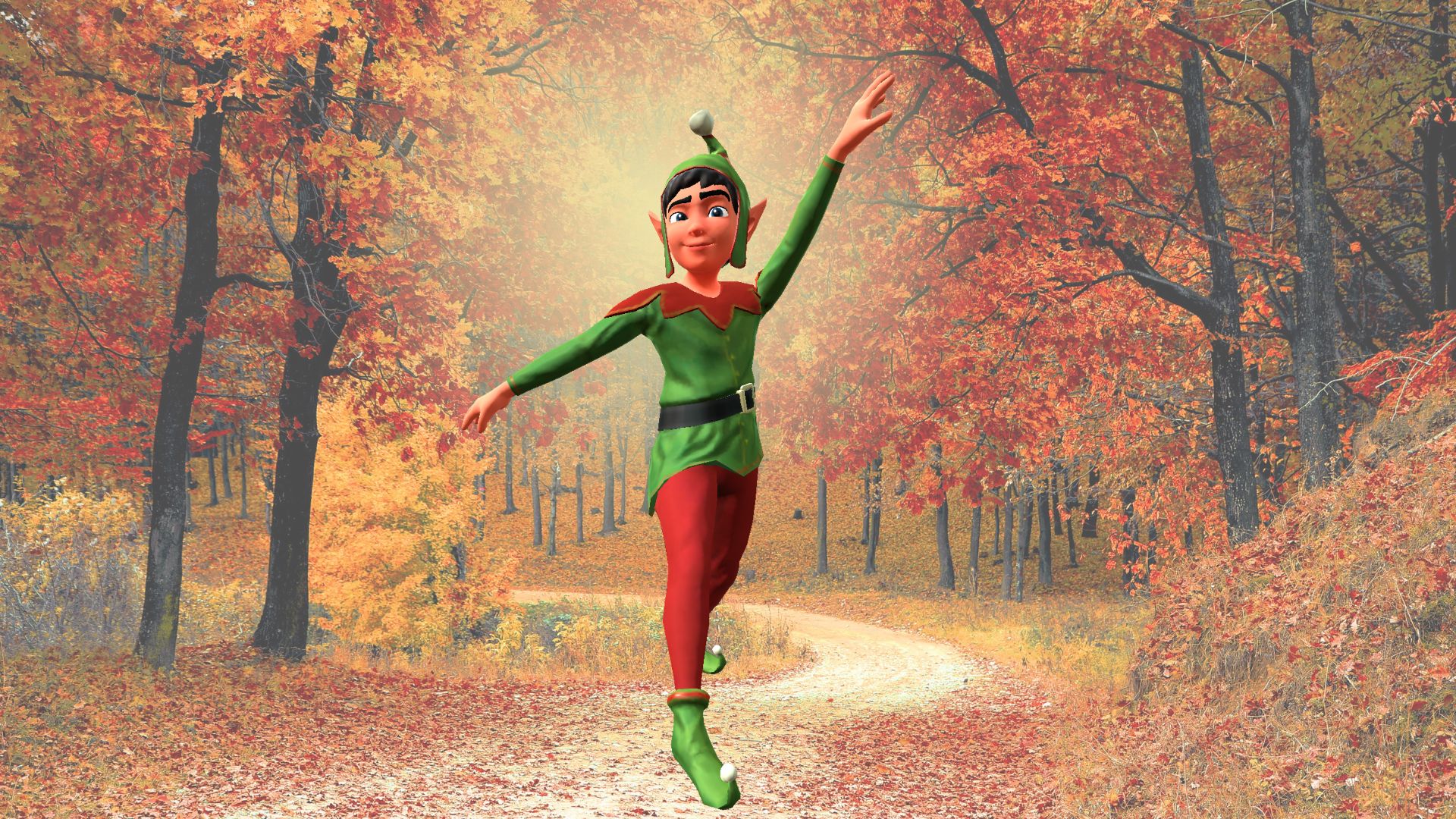 Thanksgiving backdrop with AI generated cartoon characters made in Krikey Animation tools